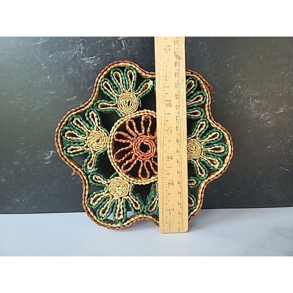Vintage Woven Floral Trivet - Picture 6 of 10